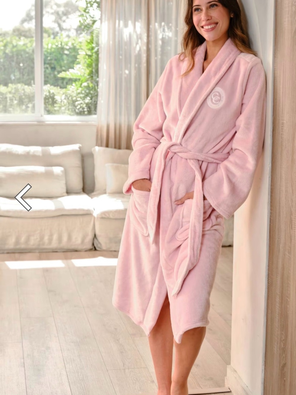 New Comfrt M/L Dreamday Plush Robe Pale Rose